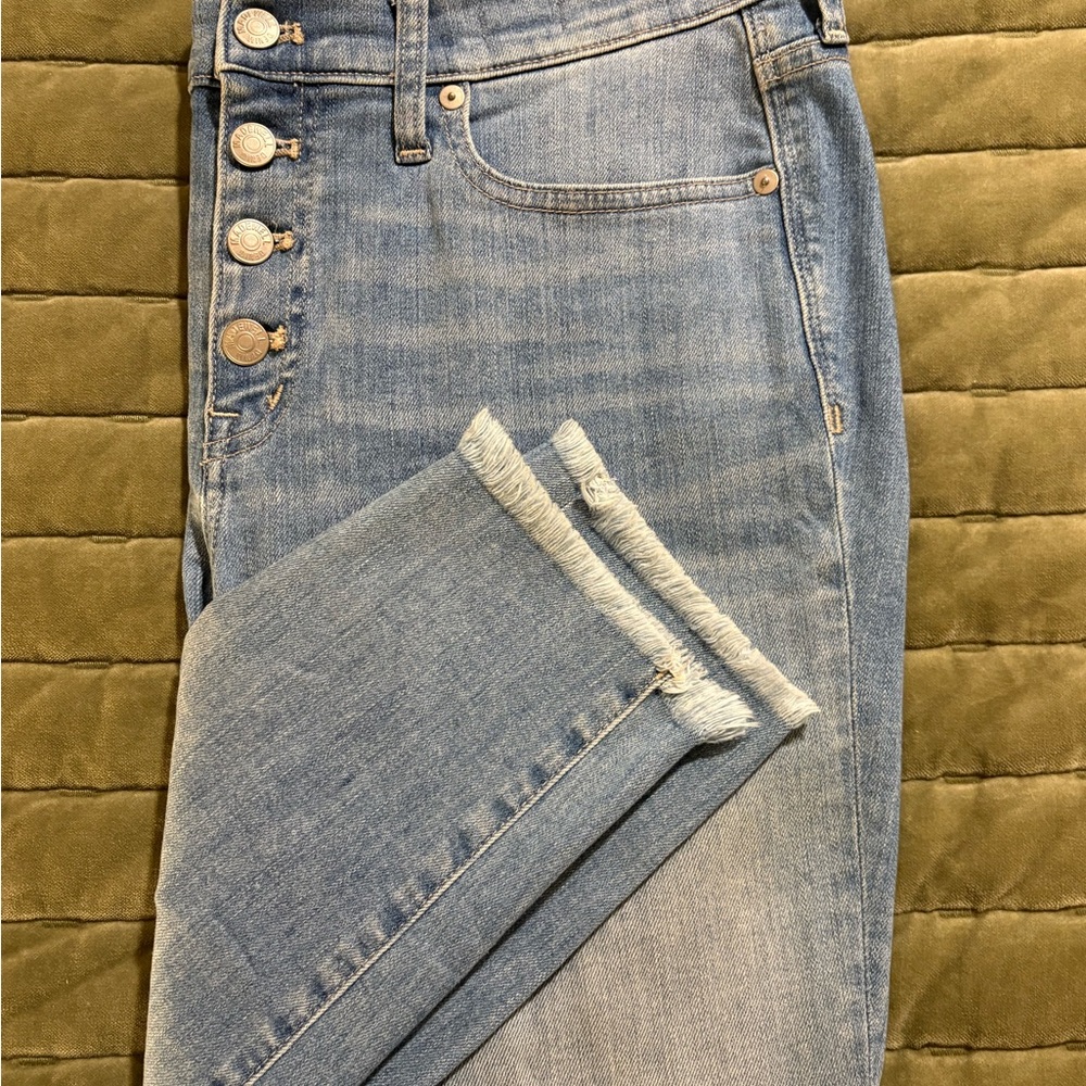 Madewell Light Blue High-Rise Button-Fly Cropped Jeans